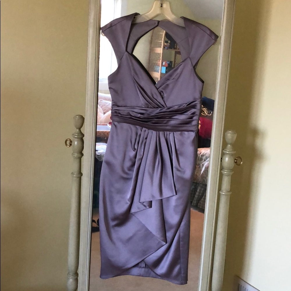 Maggy London Silver Keyhole Back Dress